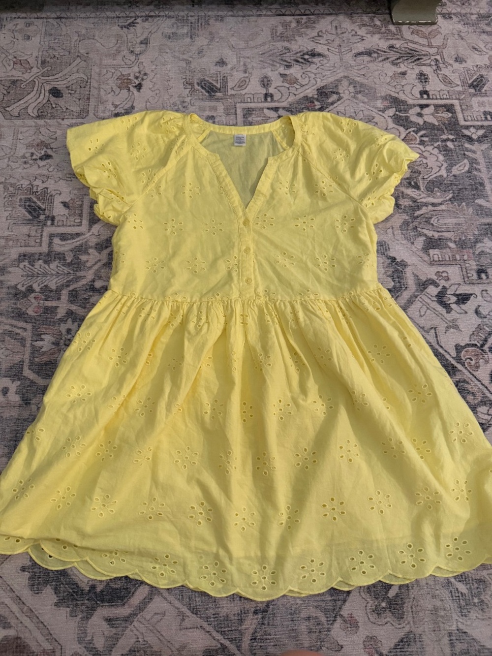 Peyton & Parker Yellow Eyelet Babydoll Dress